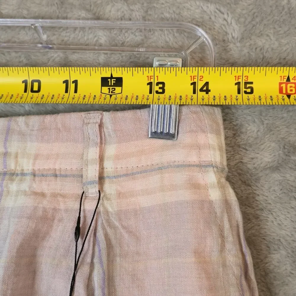 Baird McNutt Plaid Irish Linen Skirt Size 6/8? Pink Short NWT Preppy Old Money